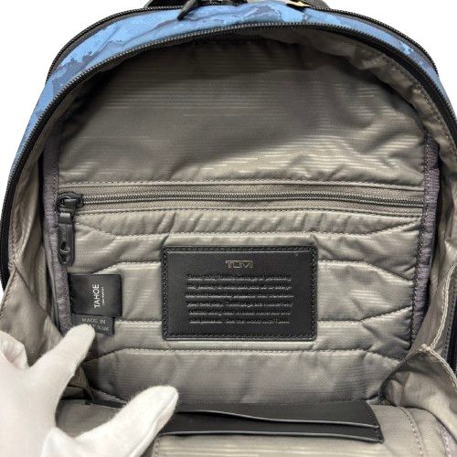 TUMI PVCレザー迷彩 トゥミ TUMI レザー 切り替え カモフラ バックパック ブルー