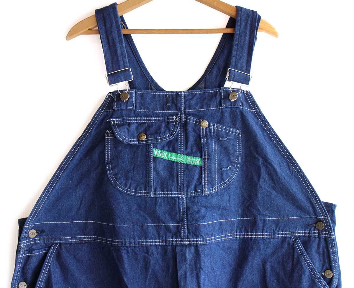 00s メキシコ製 KEY Imperial デニム オーバーオール W52 L30 超特大 オールド ワーク ペインター パンツ 濃紺 ビッグサイズ