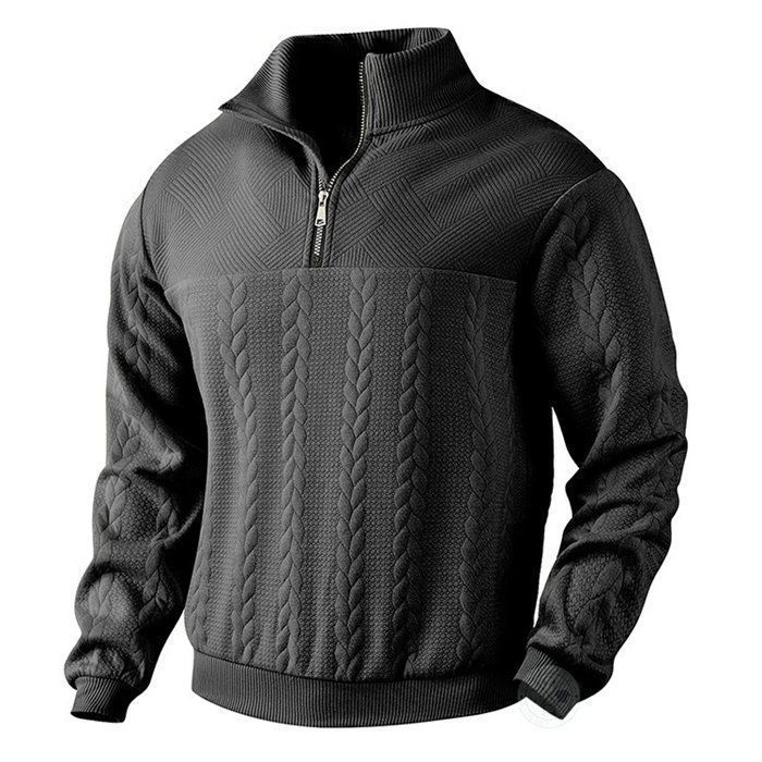 STAND HALF ZIP KNIT：ハーフジップ スタンドカラーニット