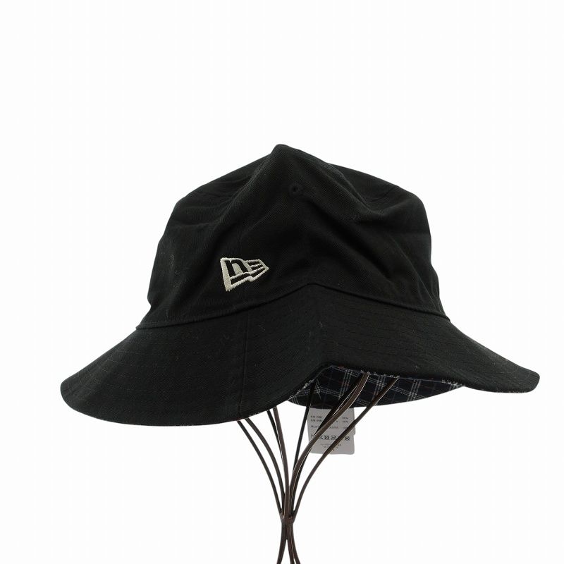 ニューエラ NEW ERA タグ付き 23FW バケット01 リバーシブル BLACK LABEL ハット 帽子 刺繍 黒 ブラック 紺 ネイビー L/XL 13952767 /FF ■GY11