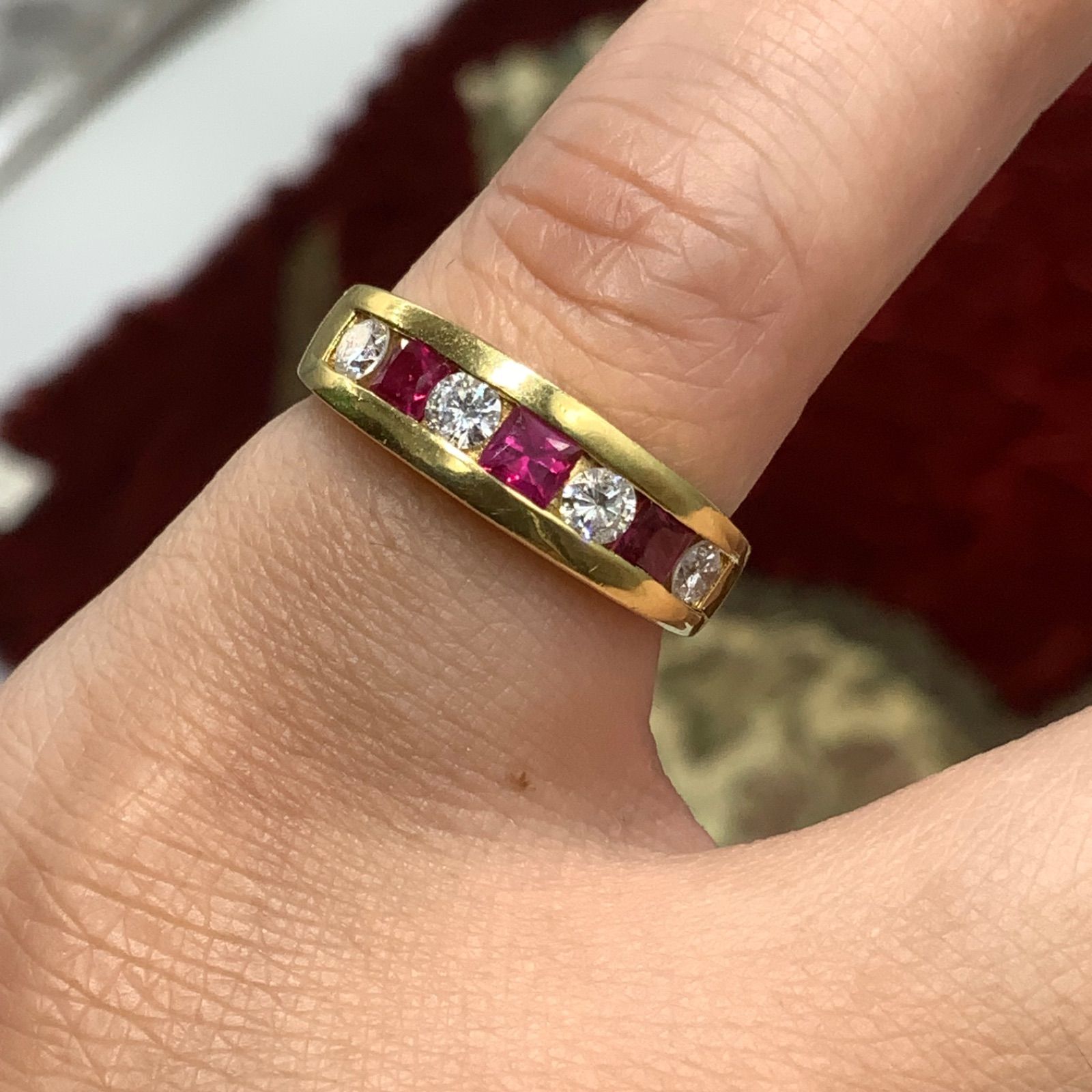 K18WG 1ctルビーダイヤモンド付きトップ K18WG 1ctルビーダイヤモンド付きトップ K18WG 1ctルビーダイヤモンド