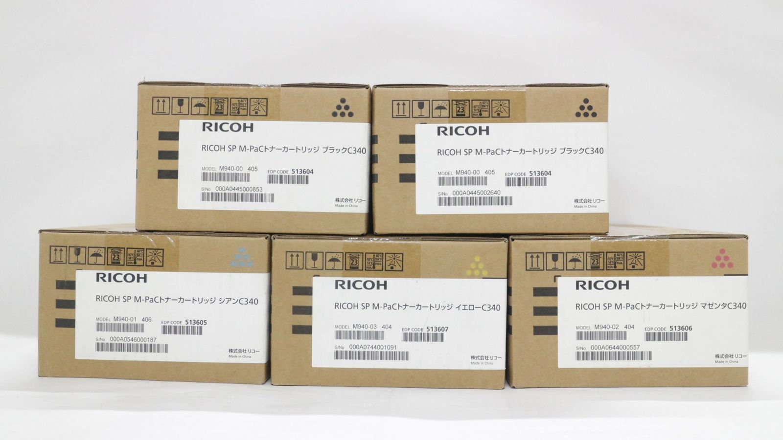 ♥ RICOH 純正 トナー C340 4色5本 シアン マゼンタ イエロー ブラック リコー ITZEXLS88LOS-D-F01-byebye