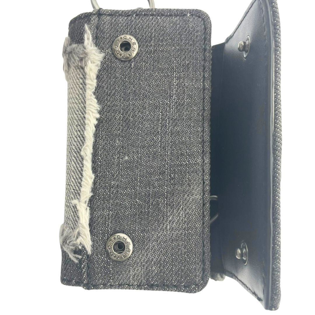  玉津 DIESEL ディーゼル キーケース X 09010 レザー 6連フック キーリング付き デニム ブラック メンズ キーケース 小物