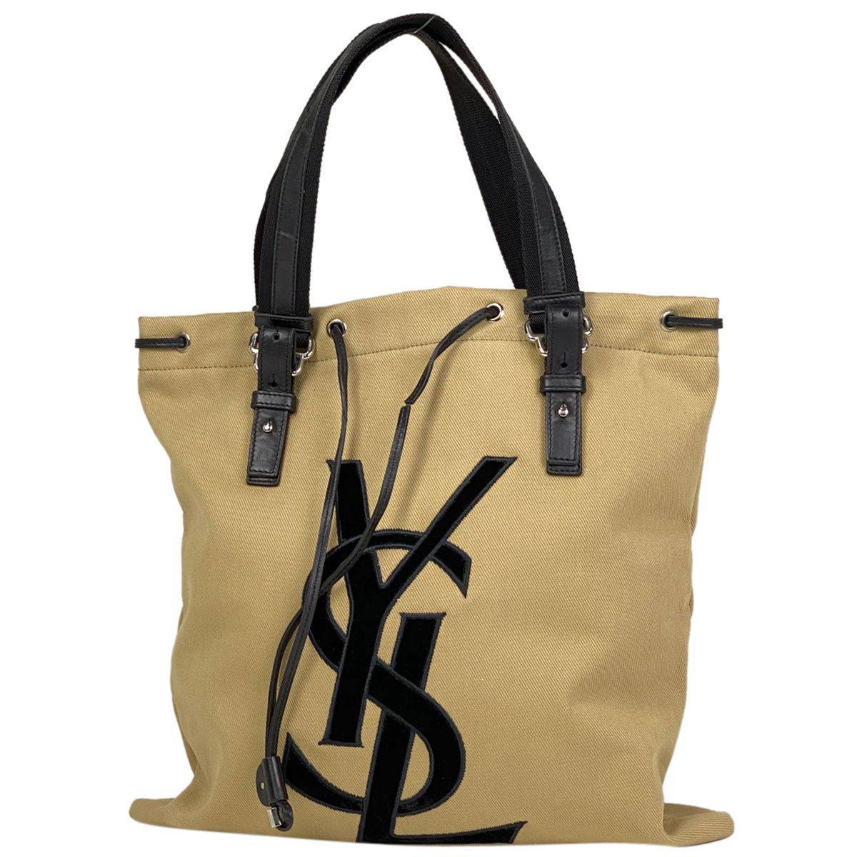 サンローラン YSL カハラトート バッグ ロゴ キャンバス ベージュ サンローラン YSL カハラトート バッグ ロゴ キャンバス ベージュ