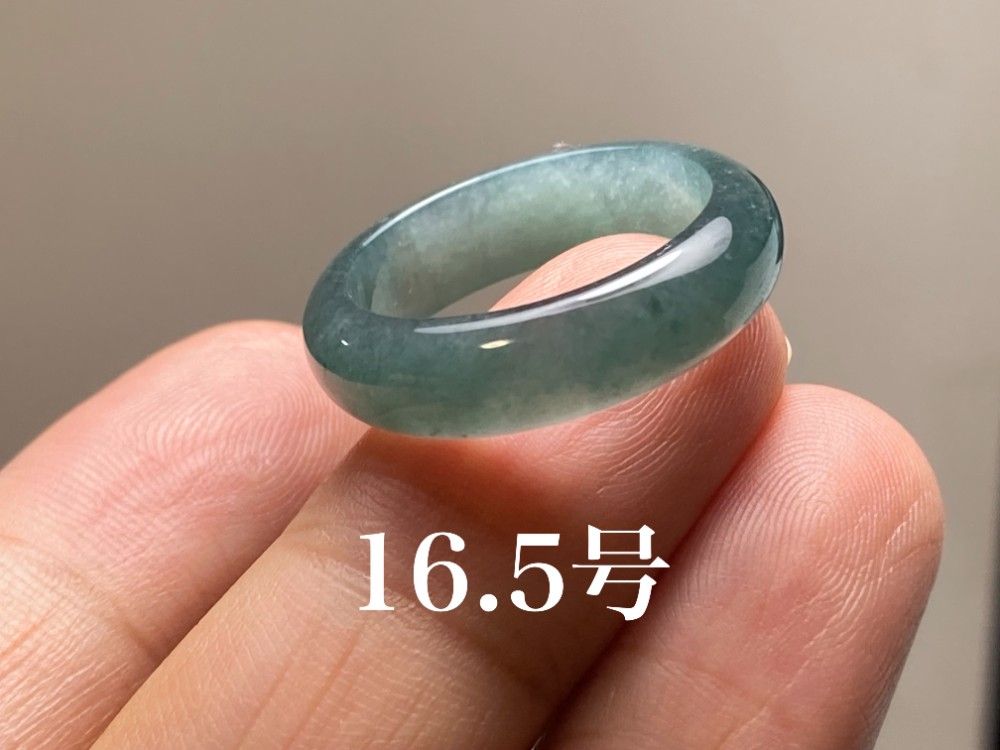 L12-157 氷糯種 灰藍 16.5号 天然グアテマラ産 A貨 本翡翠