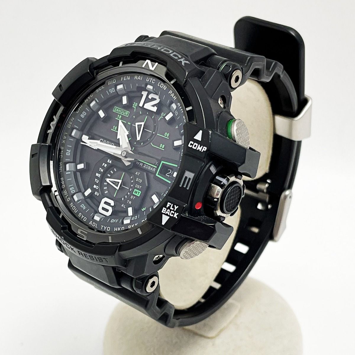 CASIO カシオ G-SHOCK GRAVITYMASTER スカイコックピット GW-A1100-1A3JF ブラック×グリーン 電波ソーラー  腕時計 - メルカリ