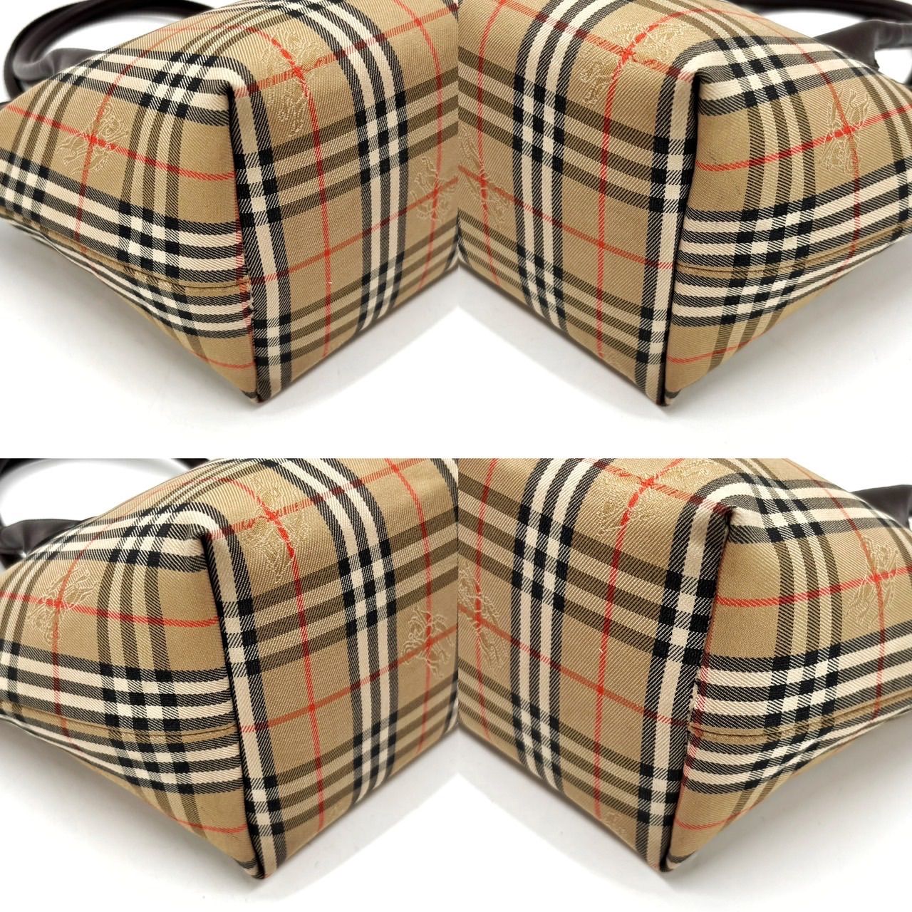 美品　BURBERRY ホースロゴプレート　ノバチェック柄　トートバッグ 美品】BURBERRY トートバッグ ノバチェック シャドーホース
