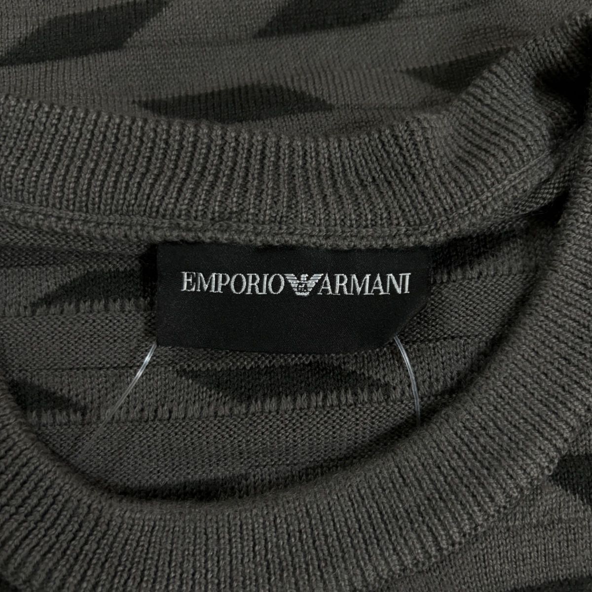 EMPORIOARMANI(エンポリオアルマーニ) 長袖セーター サイズL（EU） レディース - ダークグレー×黒 クルーネック