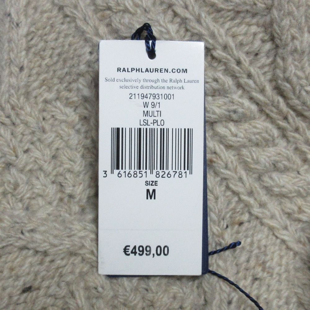 美品 POLO by RALPH LAUREN ポロラルフローレン タートルネック クロップド ケーブル アランニット プルオーバー セーター M ベージュ レディース 古着 中古 Ralph Lauren - ラルフローレン タートルネック コットン