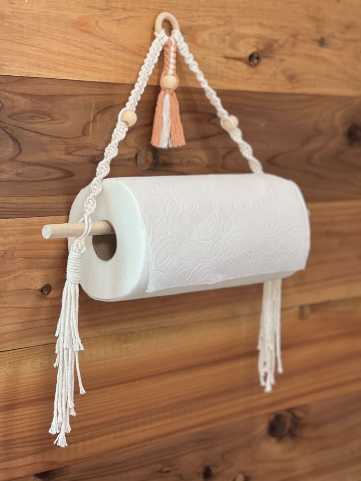 マクラメタペストリーキッチンペーパーホルダー