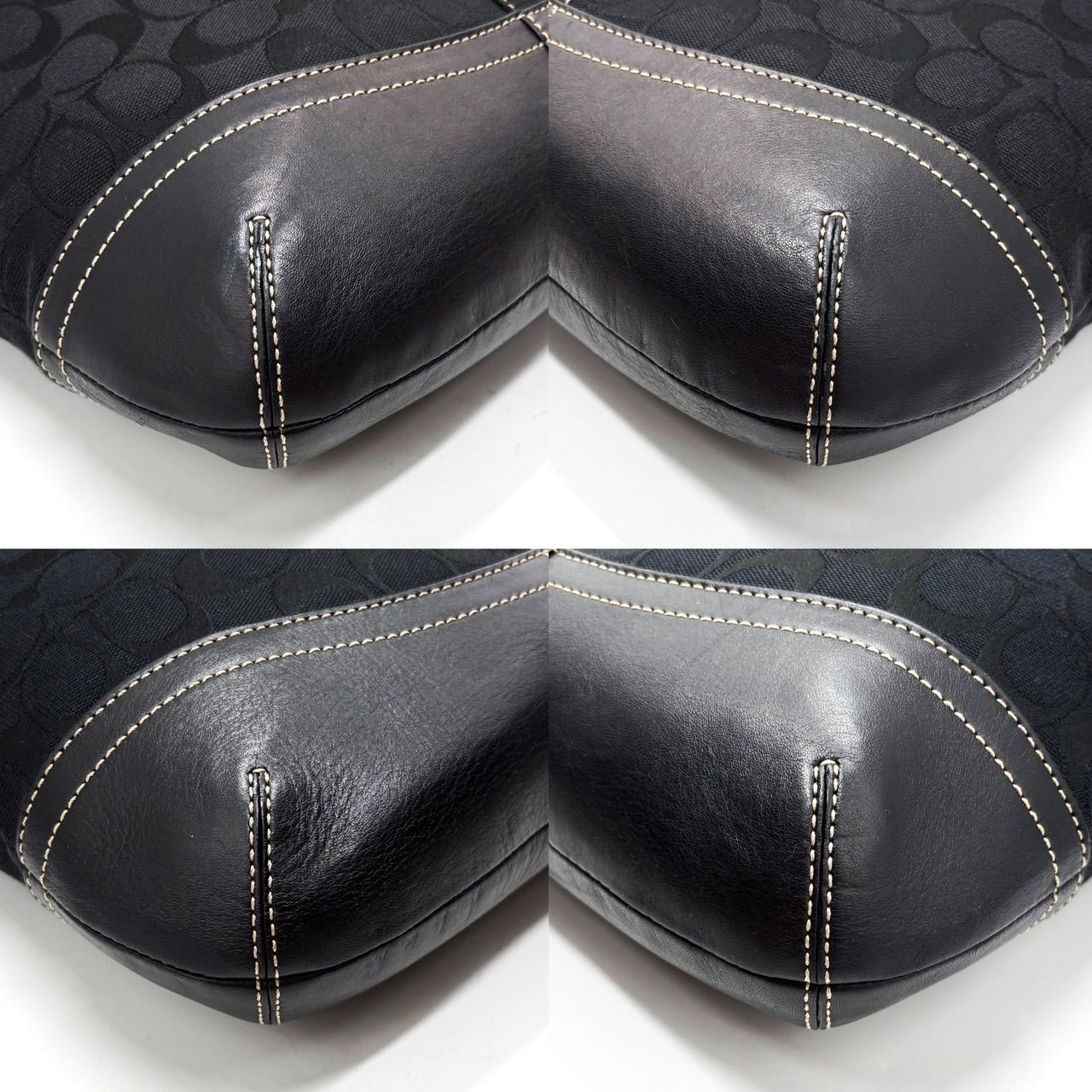 コーチ キャンバス レザー シグネチャー 総柄 ショルダーバッグ ブラック ✨美品✨ COACH コーチ ショルダーバッグ シグネチャー