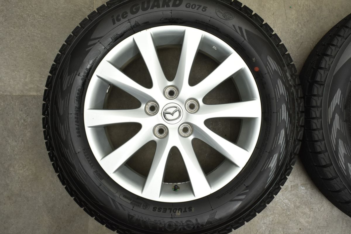 製 バリ溝 マツダ 純正 CX-5 CX-8 サイズ 17in 7J 55 PCD114.3 ヨコハマ アイスガードG075 225 65R17 4本セット スタッドレス