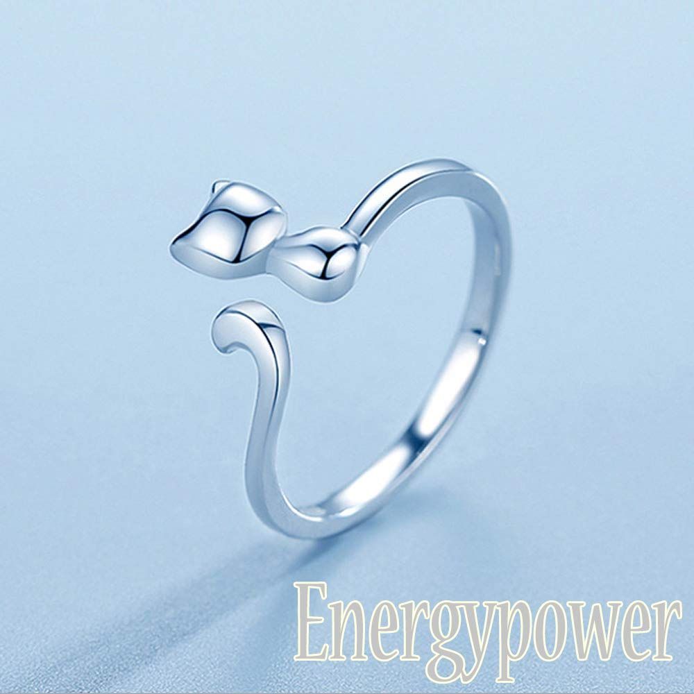  サイズ調節 フリーサイズ シルバー925 ネコ SV 925 猫の指輪 銀 フォークリング オープンリング ピンキーリング ファランジリング 甲丸型リング キャットリング プレゼント プレゼントに スターリングシルバー ギフトボッ リング アクセサリー