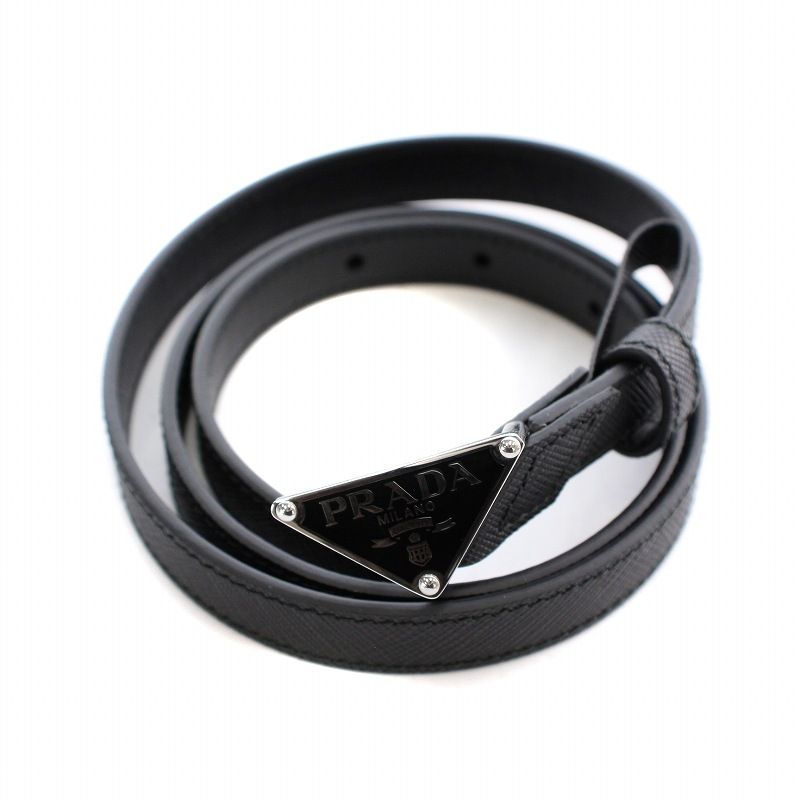 プラダ PRADA サフィアーノレザーベルト ロゴ 牛革 メタルバックル