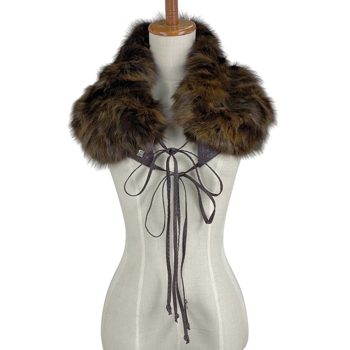 フェンディ FENDI ズッカロゴ ショール セレリア ファー セーブルファー ショール ファー ブラウン レディース