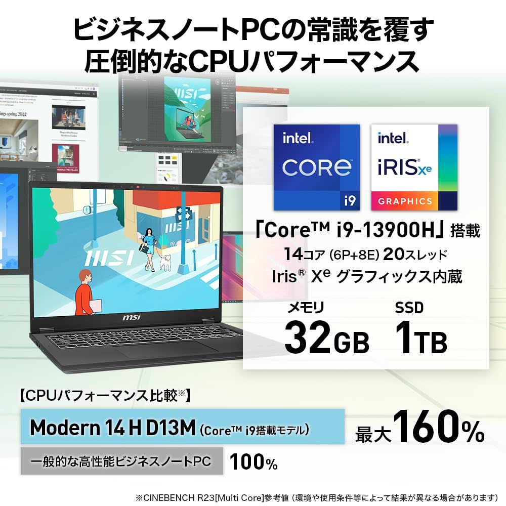 第13世代Core i9搭載・ハイパワー薄型軽量】MSIビジネスノートPC