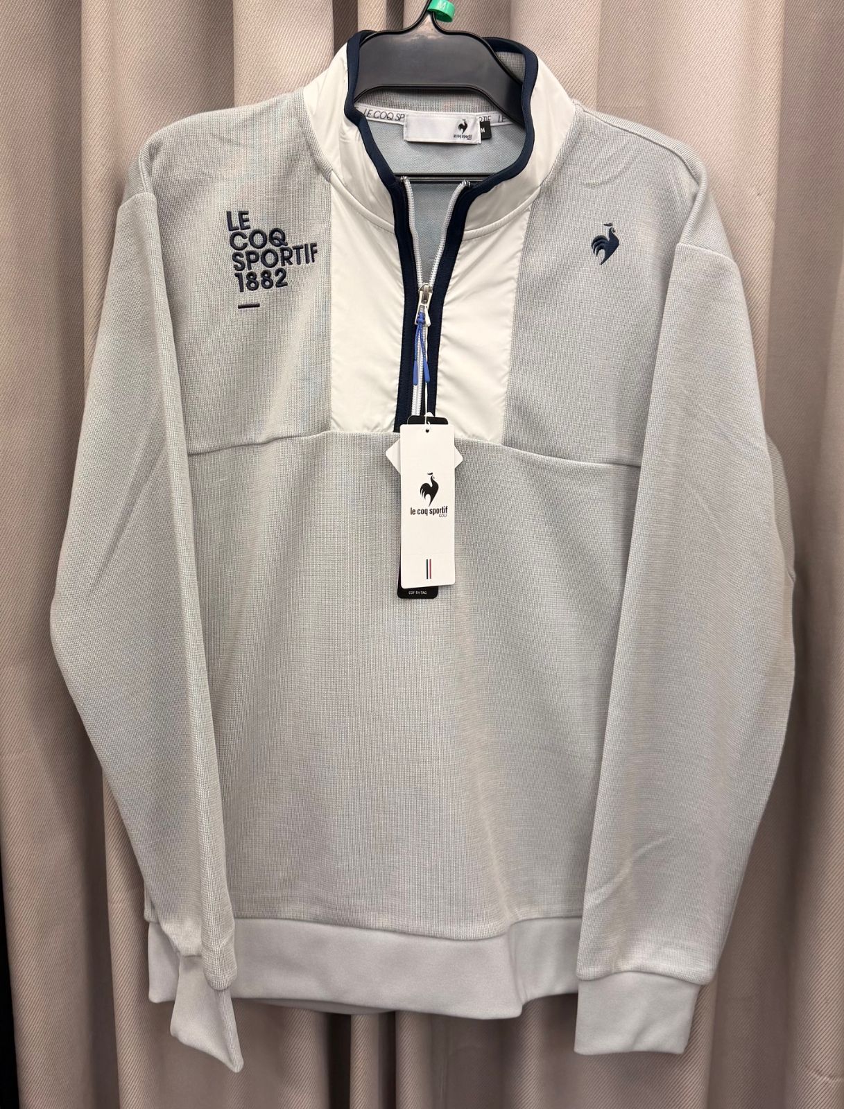 【新品未使用品】ルコックスポルティフ lecoqsportif メンズ ゴルフウェア セーターライクカットソー LG5FSW01M グレー（葛西店）