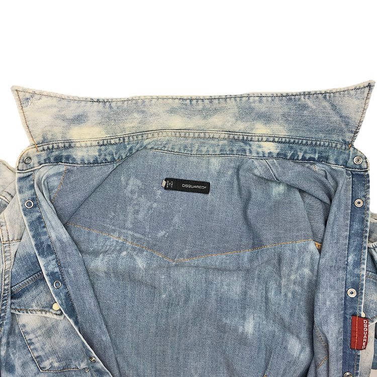 DSQUARED2 ブリーチ加工 デニムシャツ 46サイズ DSQUARED2 ブリーチ加工 デニムシャツ 46サイズ 楽天市場
