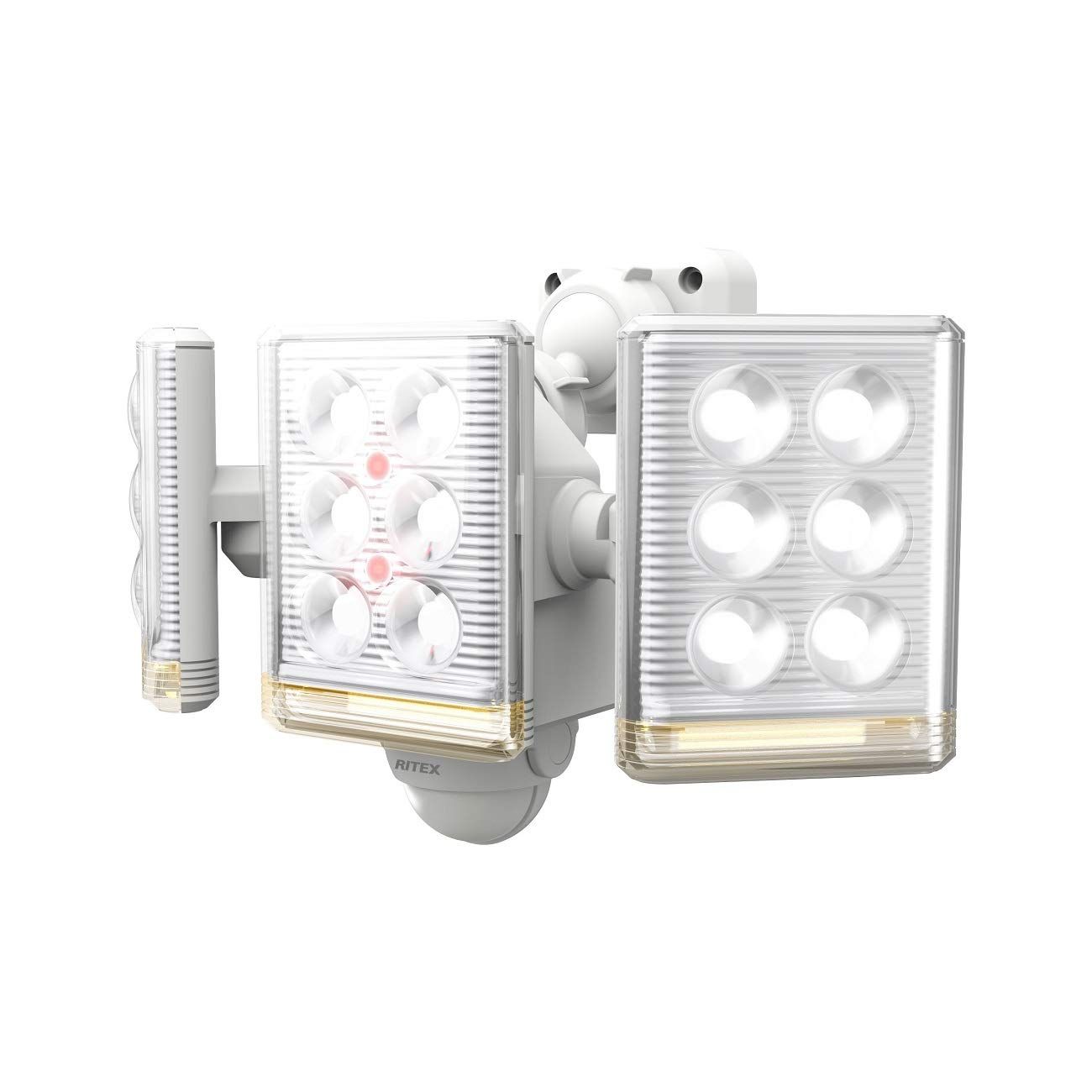 ムサシ RITEX フリーアーム式ミニLEDセンサーライト 9W×3灯 コンセント式 LED-AC3027 ホワイト