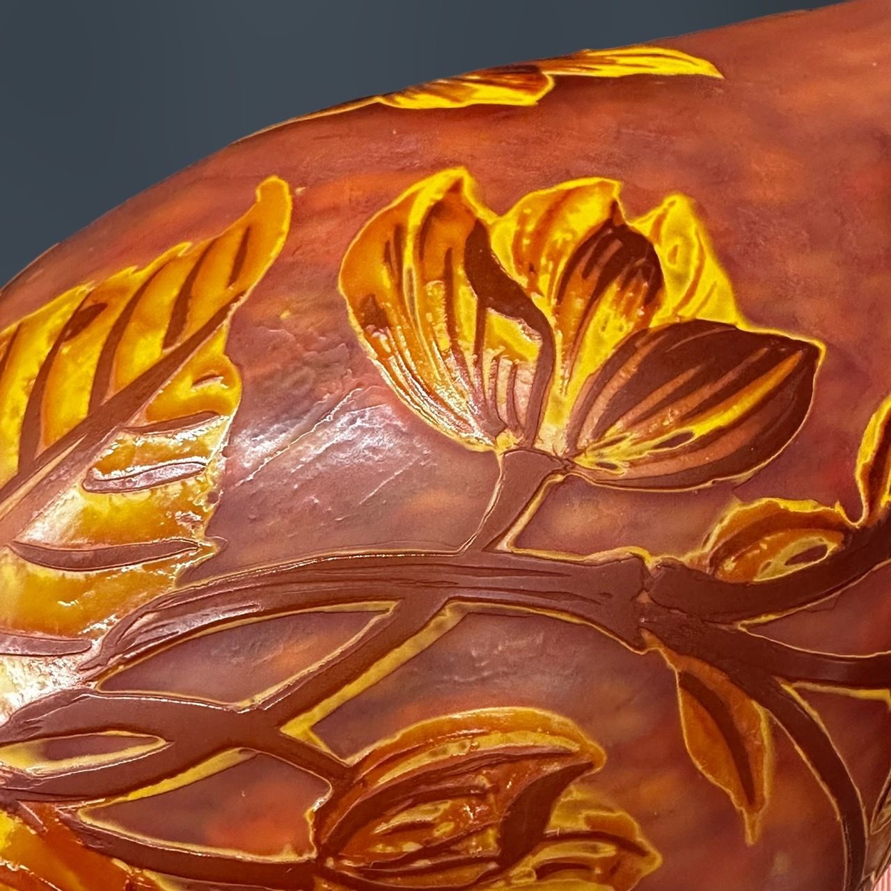 証明書】 エミールガレ 花瓶 カメオ彫り 被せガラス 高さ26cm - メルカリ