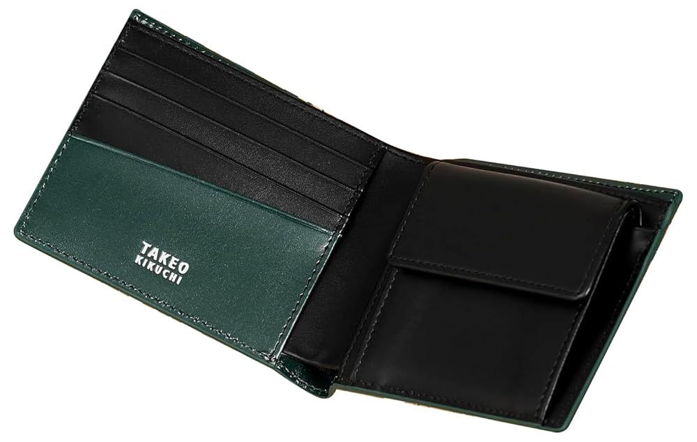 タケオキクチ 財布 イタリアンレザー 二つ折り財布 G8701111 メンズ ダークグリーン 023 00