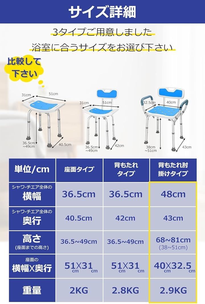 手すり シャワークリップと滑り止めマット付き