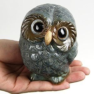 親子ふくろう 子(青銅)!信楽焼 梟 ふくろう置物 陶器フクロウ