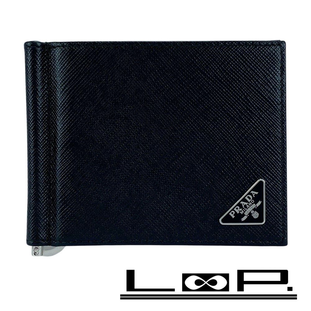 新同 プラダ カードケース マネークリップ 財布 サフィアーノレザー ブラック 22566 12