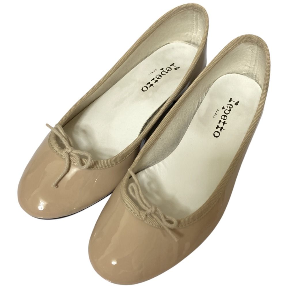 美品 repetto レペット CAMILLE BALGOM カミーユ リボン ミドルヒール  