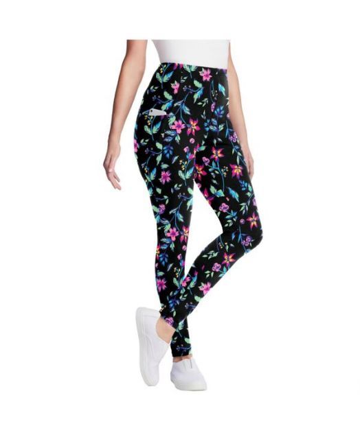 送料無料 ウーマン ウィズイン レディース レギンス ボトムス Plus Size Tall Stretch Cotton Printed Pocket Legging Multi graphic floral