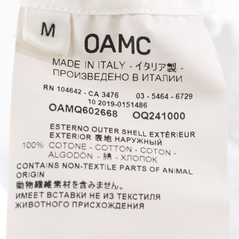 OAMC (オーエーエムシー) 20SS コットンポプリンロゴパッチ長袖シャツ