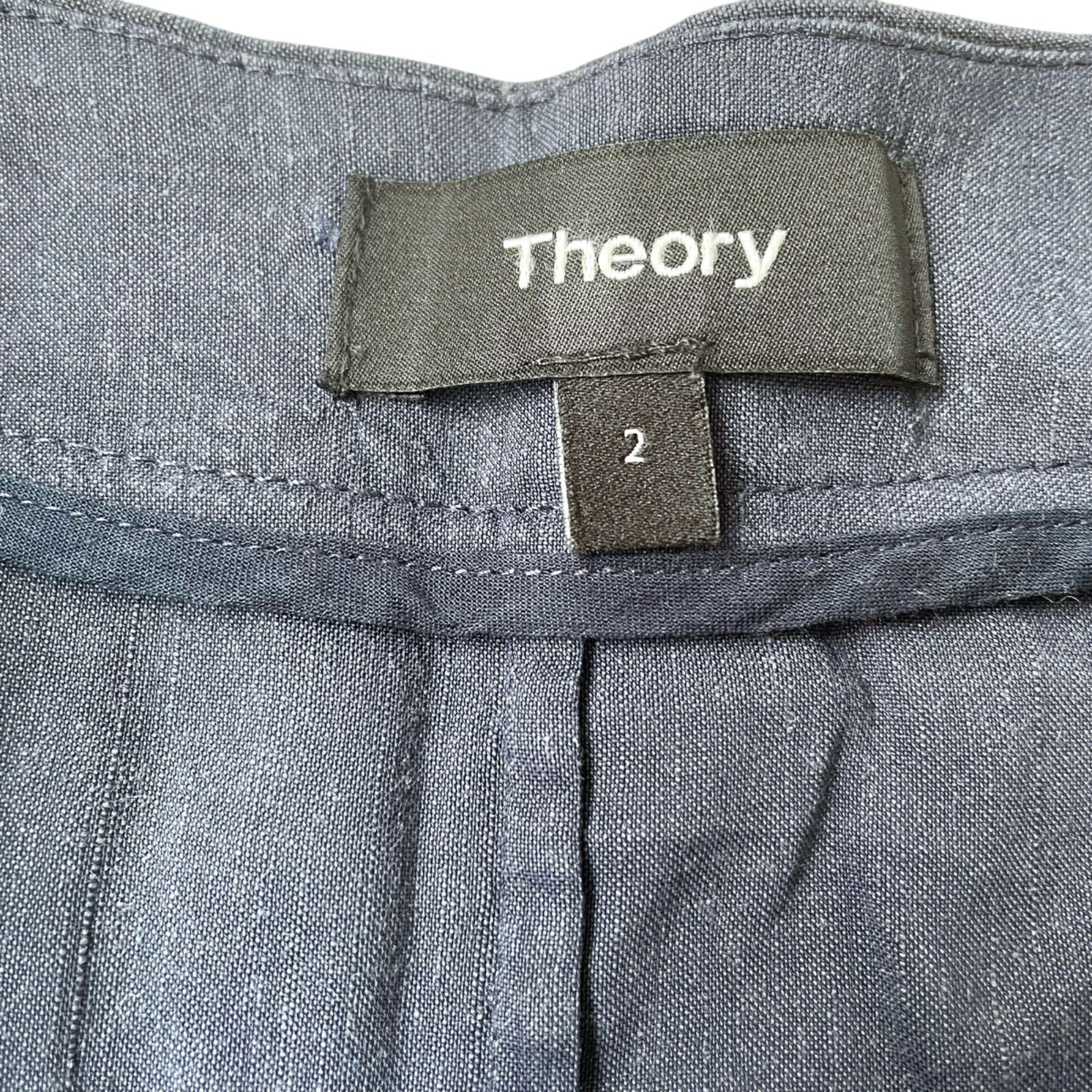 z1304 Theory セオリー リネン ノーカラー ジャケット 無地
