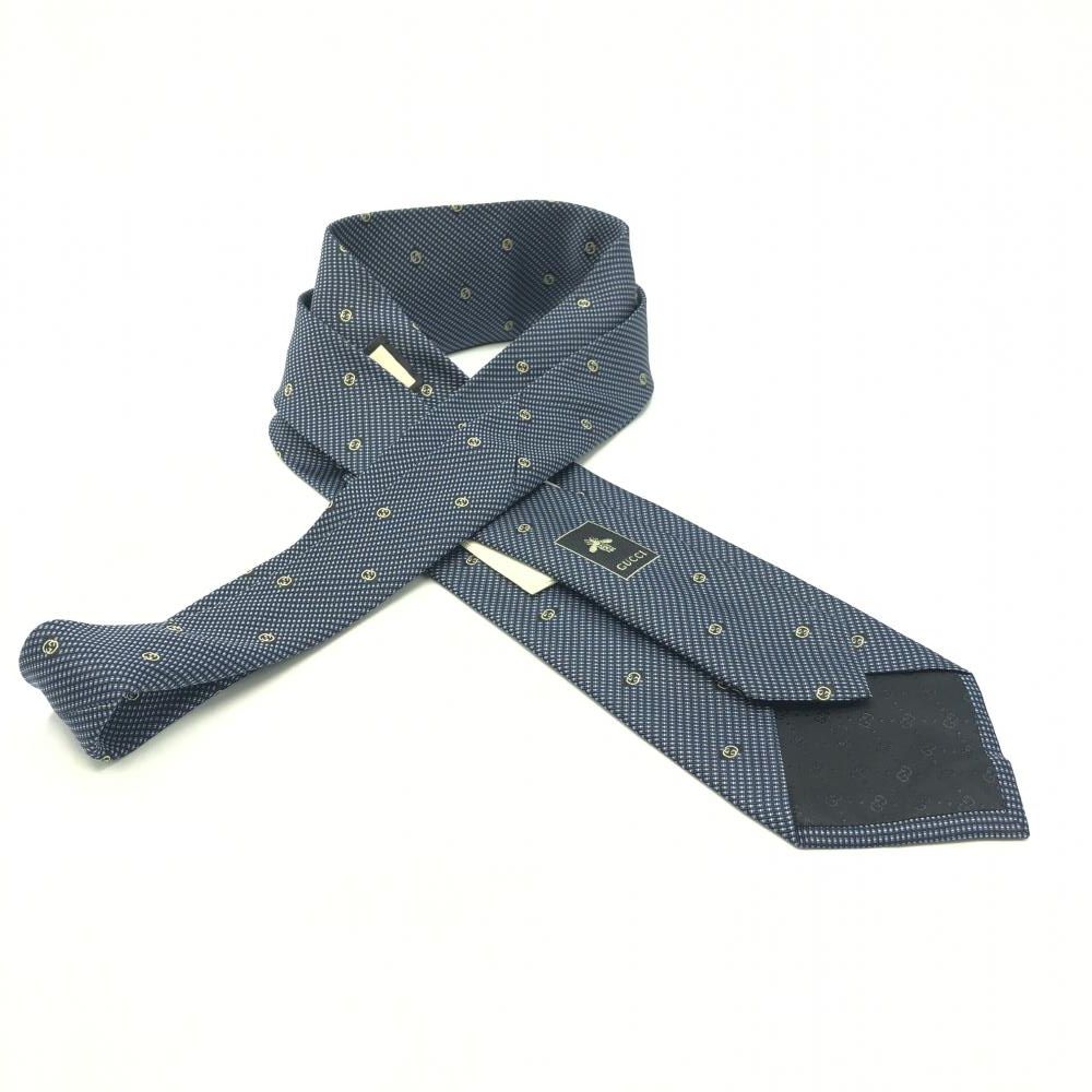 中古】GUCCI GANDOM インターロッキングG ネクタイ ブルー グッチ[17