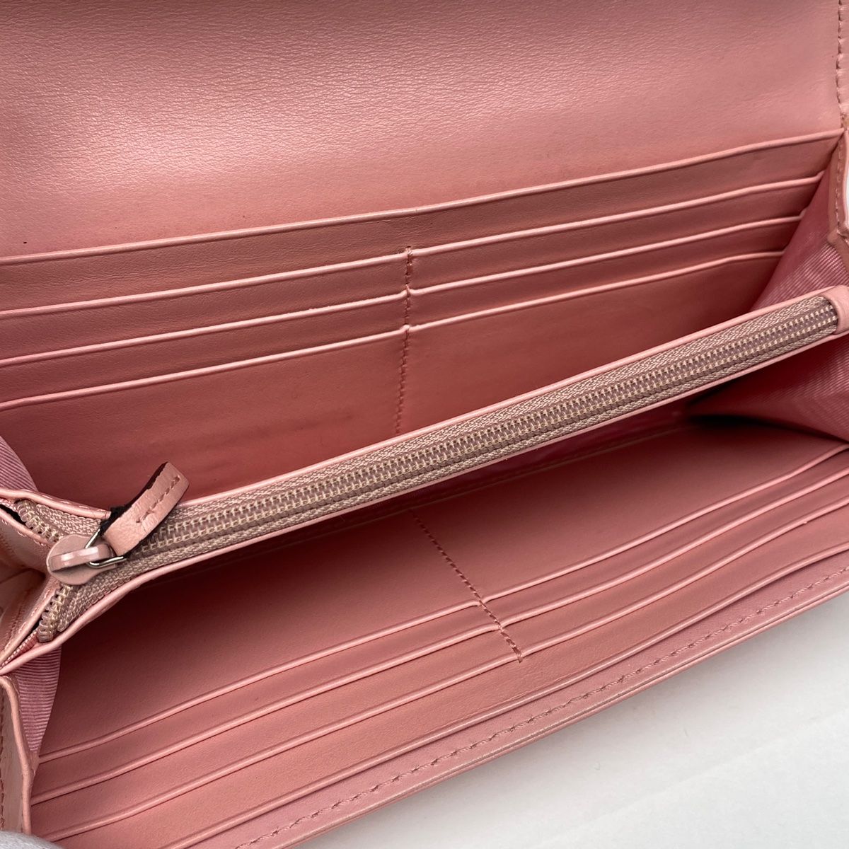 グッチ 長財布/GGマーモント/443436/レザー/ピンクベージュ/ゴールド金具