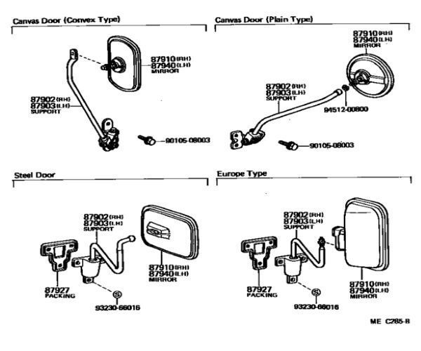 トヨタ ランドクルーザー 40 リヤビューアウトサイドミラー サポート DOOR MIRROR ARM Genuine TOYOTA 純正 JDM  OEM 未使用 メーカー純正品 - メルカリ