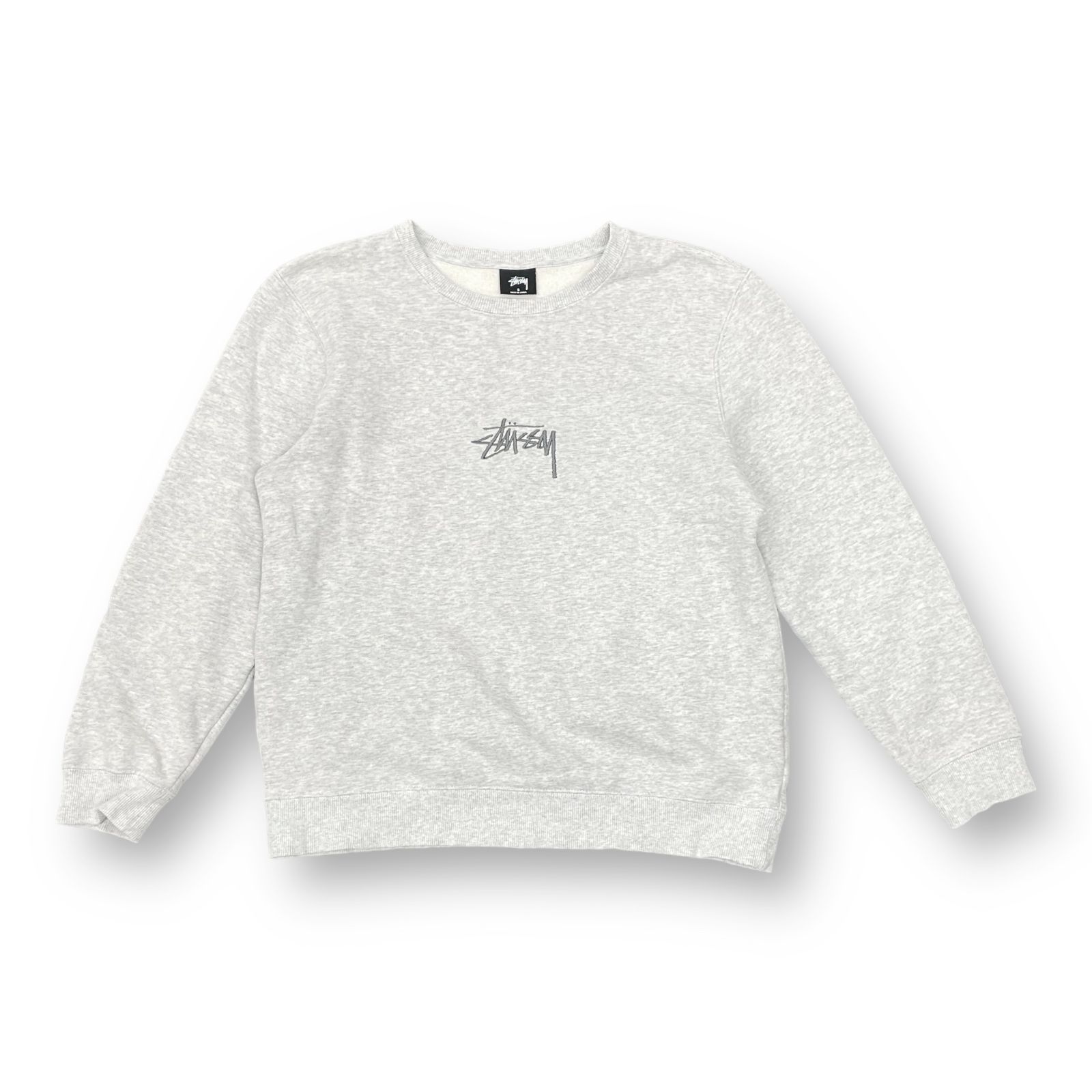 STUSSY STOCK LOGO APPLIQUE CREW SWEAT