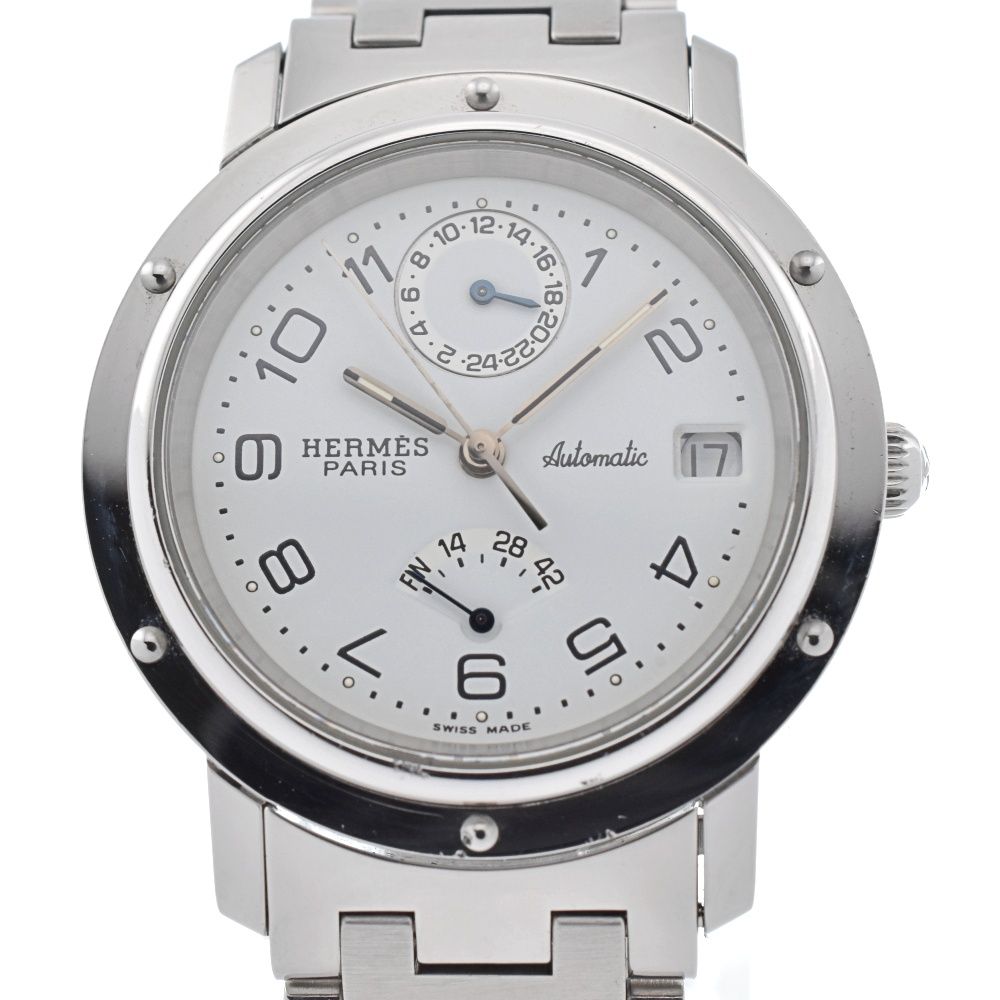 エルメス HERMES CL5.710 クリッパー  パワーリザーブ 自動巻き メンズ良品 D#130576