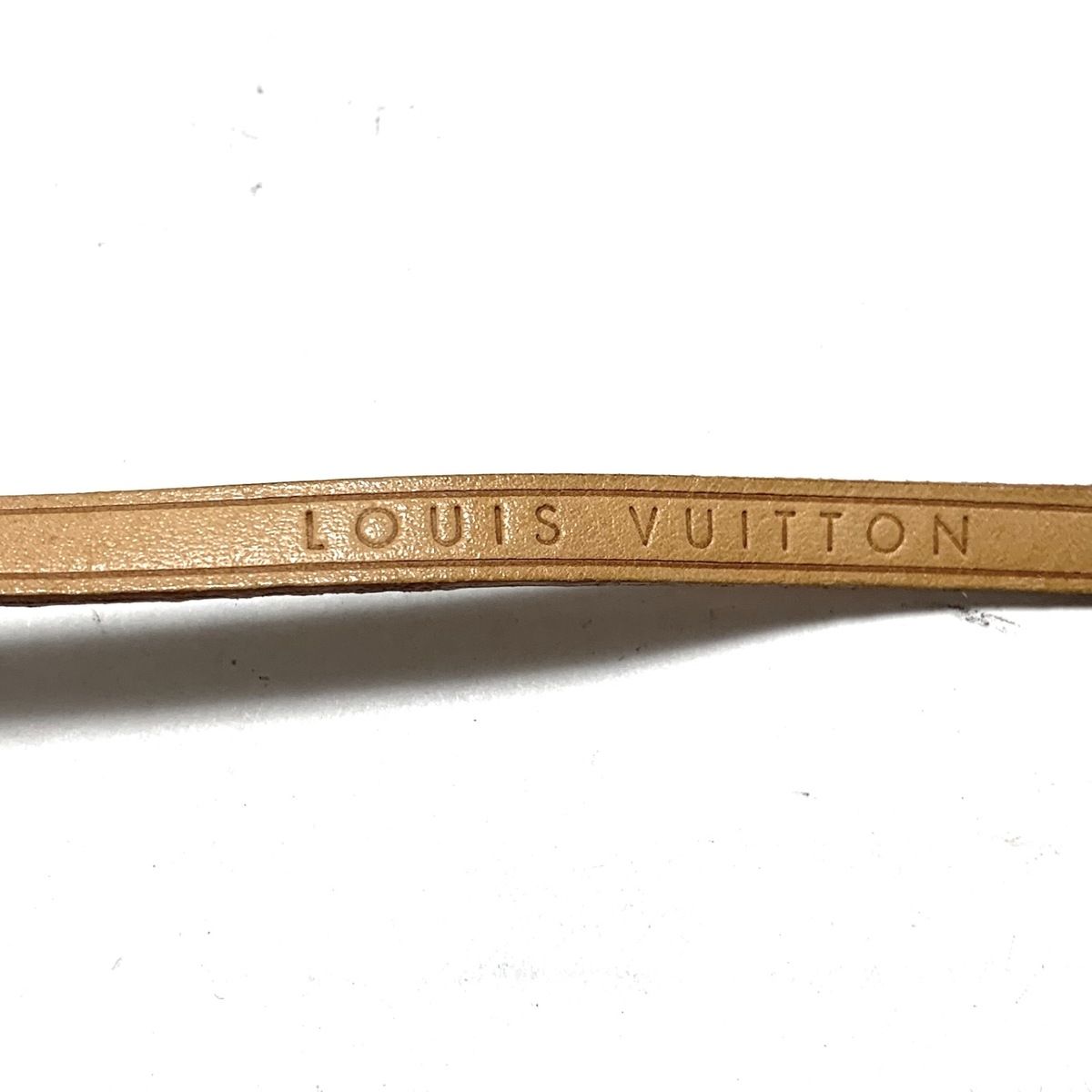 LOUIS VUITTON(ルイヴィトン) ストラップ ヌメ革 コリエテレフォンジャポン M63055 ナチュラル×ゴールド金具 ネックストラップ -  メルカリ