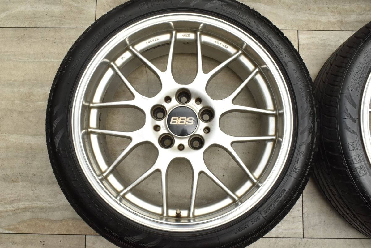 鍛造ホイール!! バリ溝タイヤ付き!! BBS RG-R 希少品 バリ溝】BBS RG-R RG737 18in 8.5J+13 PCD120 ナンカン