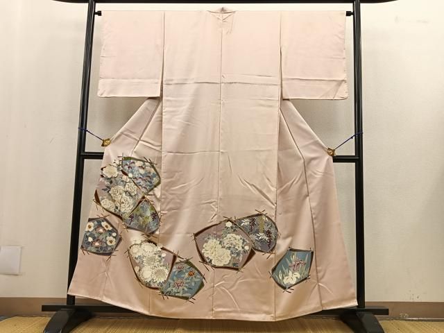 平和屋着物○アンティーク 大正ロマン 黒留袖 型友禅 両妻 飛鶴花