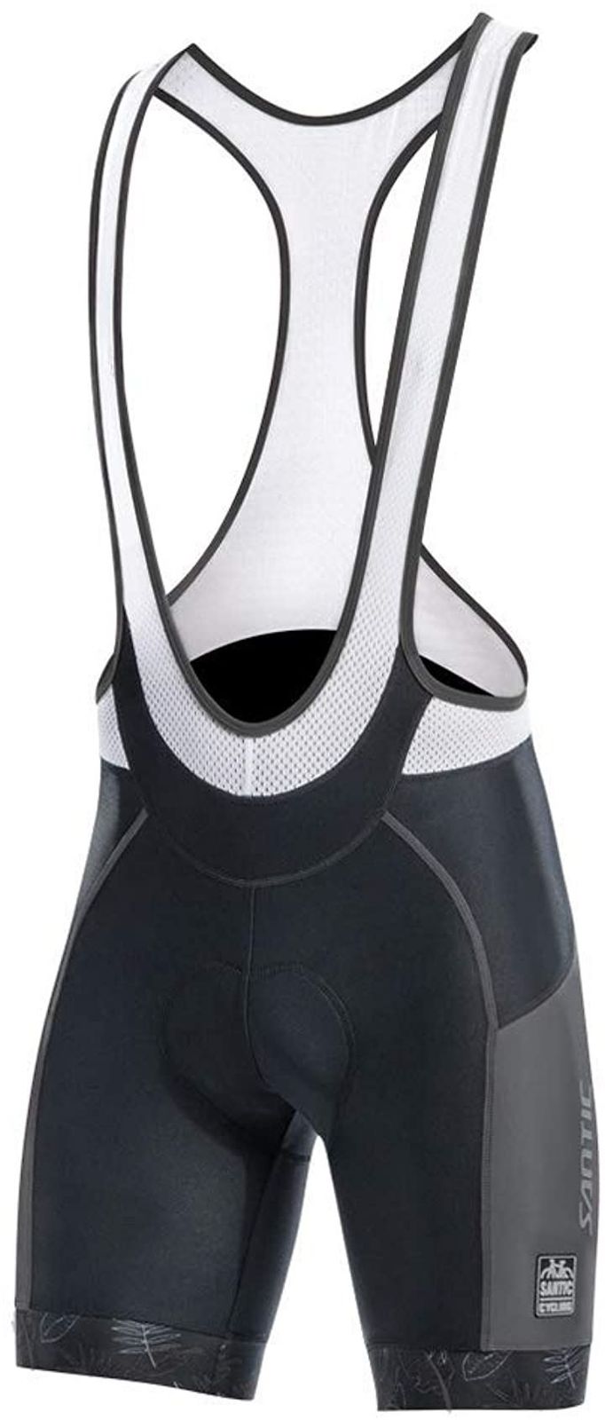Santic(サンティック) メンズ ビブショーツ ビブパンツ サイクルパンツ 自転車 3Dパッド付き 吸汗速乾( グレー，  XL)