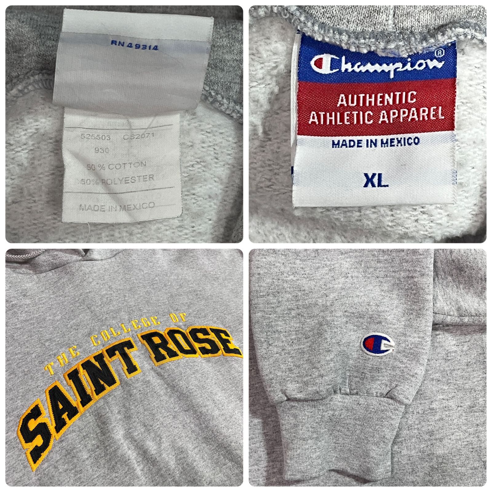 00s メキシコ製 Champion チャンピオン XL 霜降りグレー カレッジ 