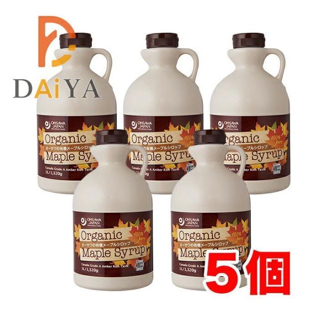 オーサワの有機メープルシロップアンバー(リッチテイスト)1L(1320g) ×6