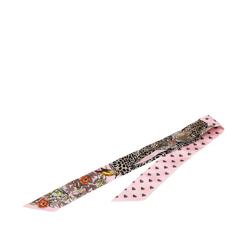 エルメス ツイリー JUNGLE LOVE ジャングル ラブ ピンク ブラウン マルチカラー シルク レディース HERMES 1-0229404