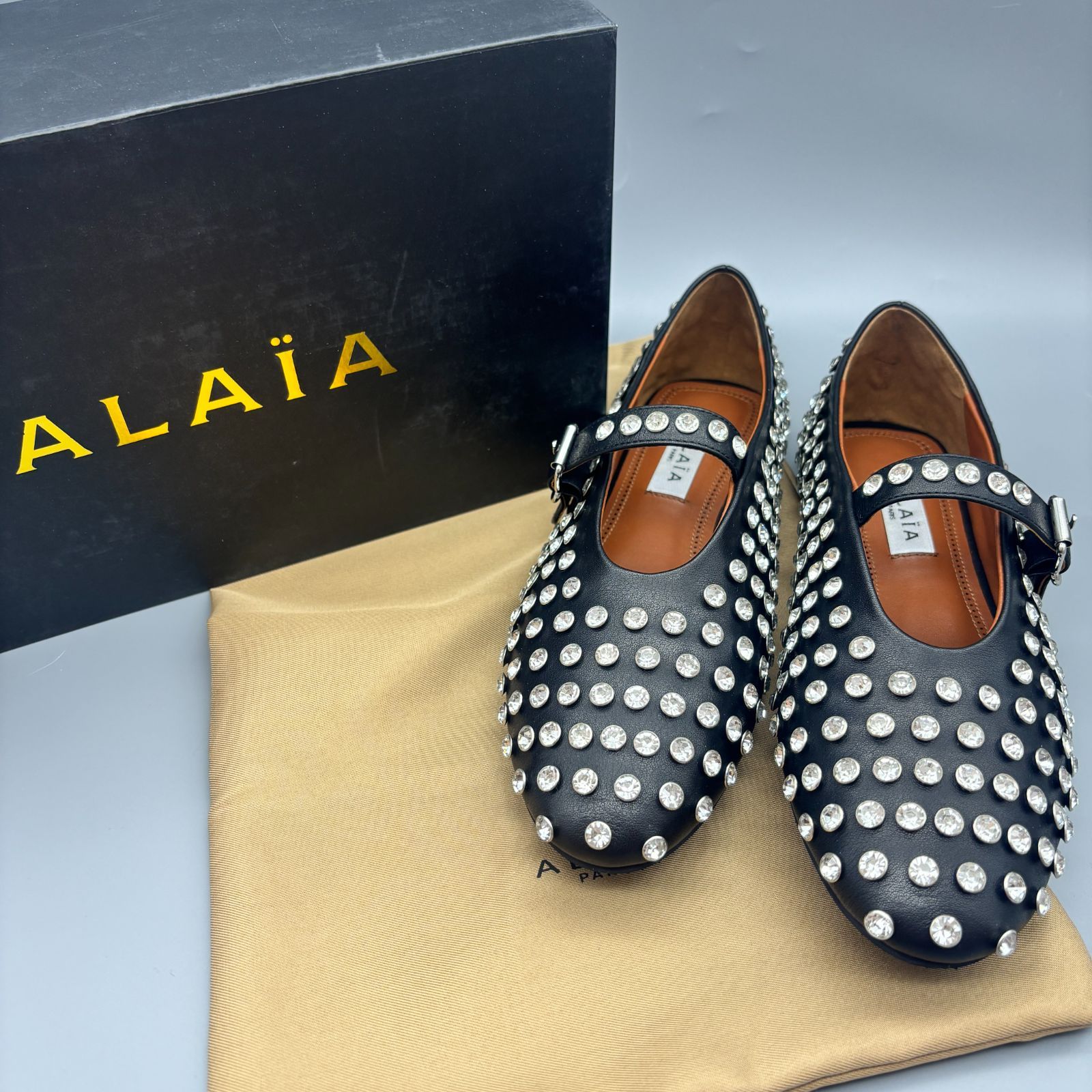 ALAIA ライトストーン ラムスキン製バレリーナ - メルカリ