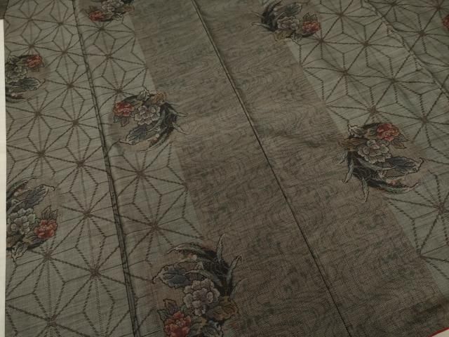 平和屋着物○本場大島紬 カタス9マルキ 草花丸文 正絹 逸品 AAAY7348ck  