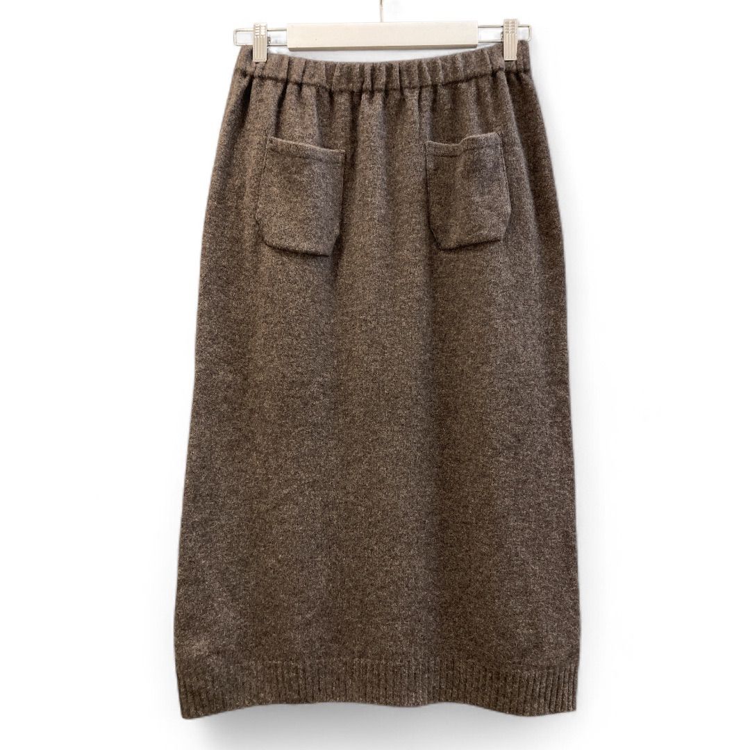 evam eva vie エヴァム エヴァ ヴィー ウール アンゴラ カシミヤ ニットスカート ブラウン 茶色 サイズM 定価¥23 100 ひざ丈スカート レディース 秋 ゴーゴー古着マルイ草加店2201