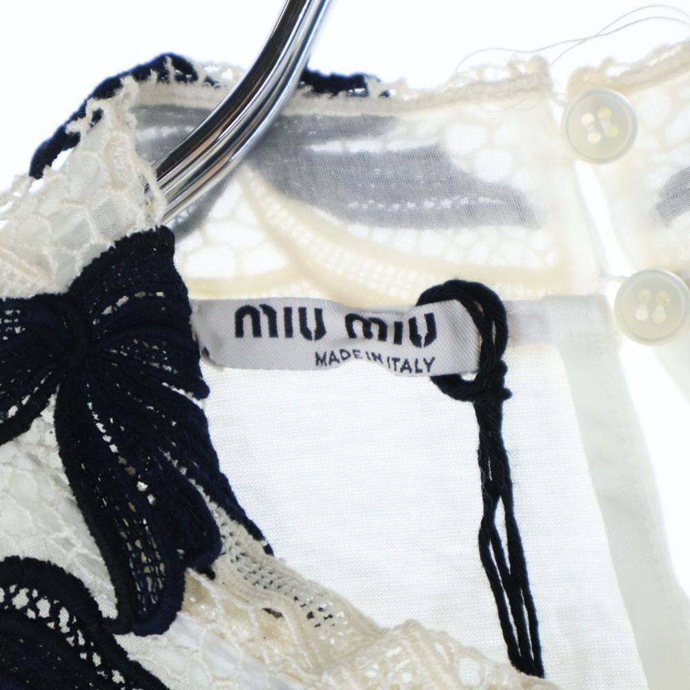 miumiu (ミュウミュウ) 17SS リボンモチーフ レースカラー 裾ロゴ  
