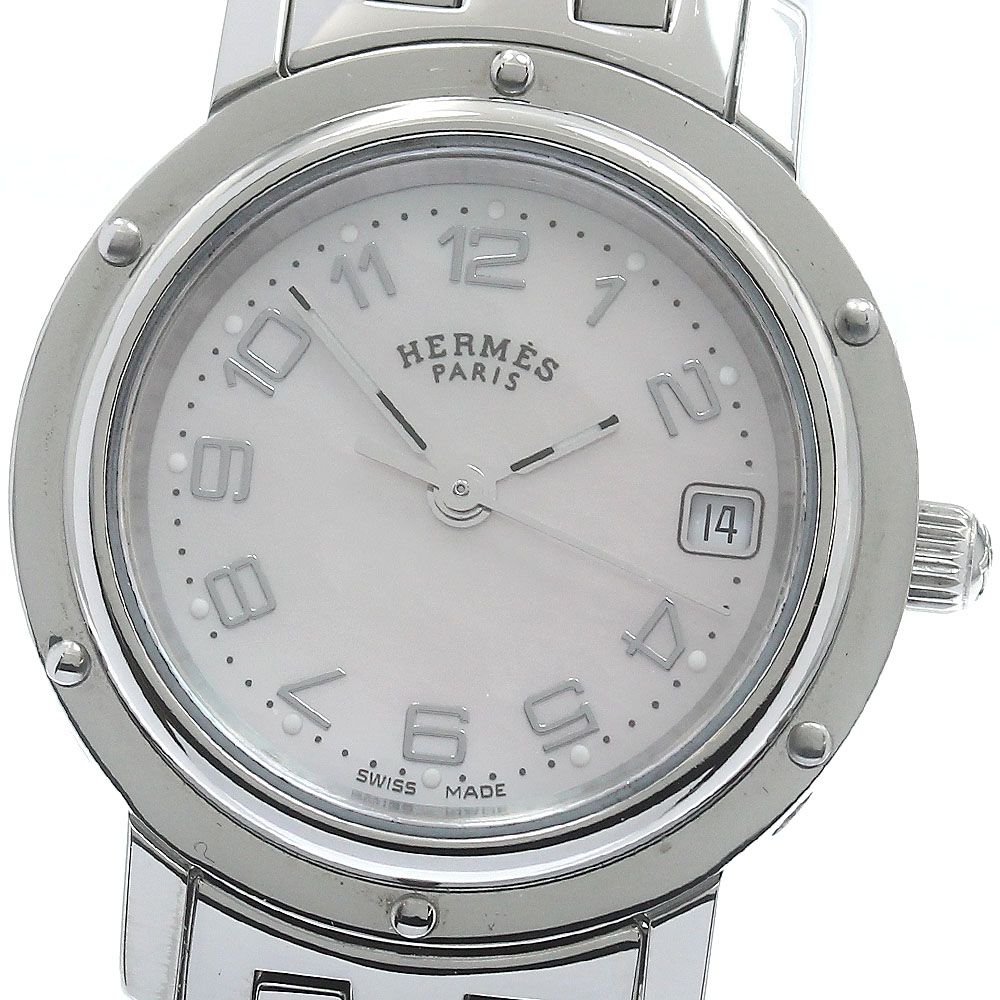 エルメス HERMES CL4.210 クリッパー デイト クォーツ レディース き_879102