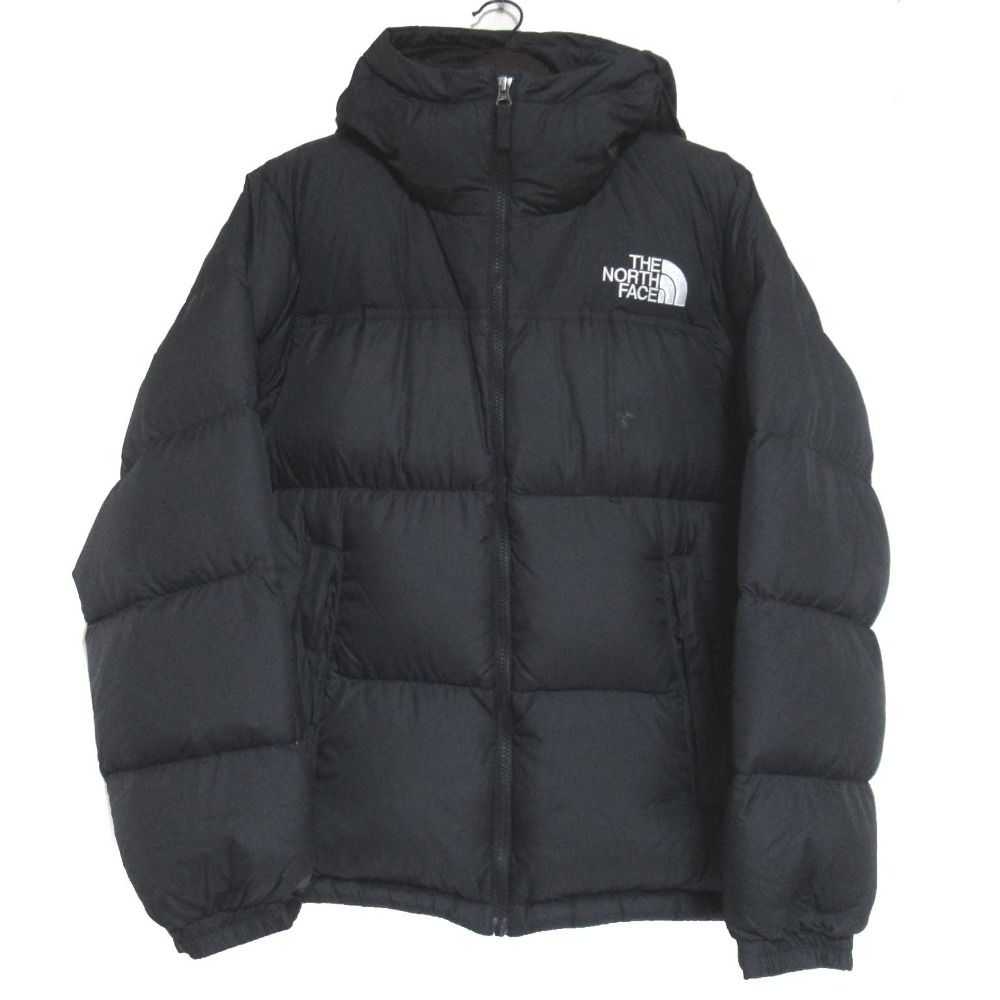 THE NORTH FACE ザノースフェイス ヌプシ ジップアップ フーディ ナイロン ダウンジャケット ND92331 Mサイズ ブラック メンズ 古着